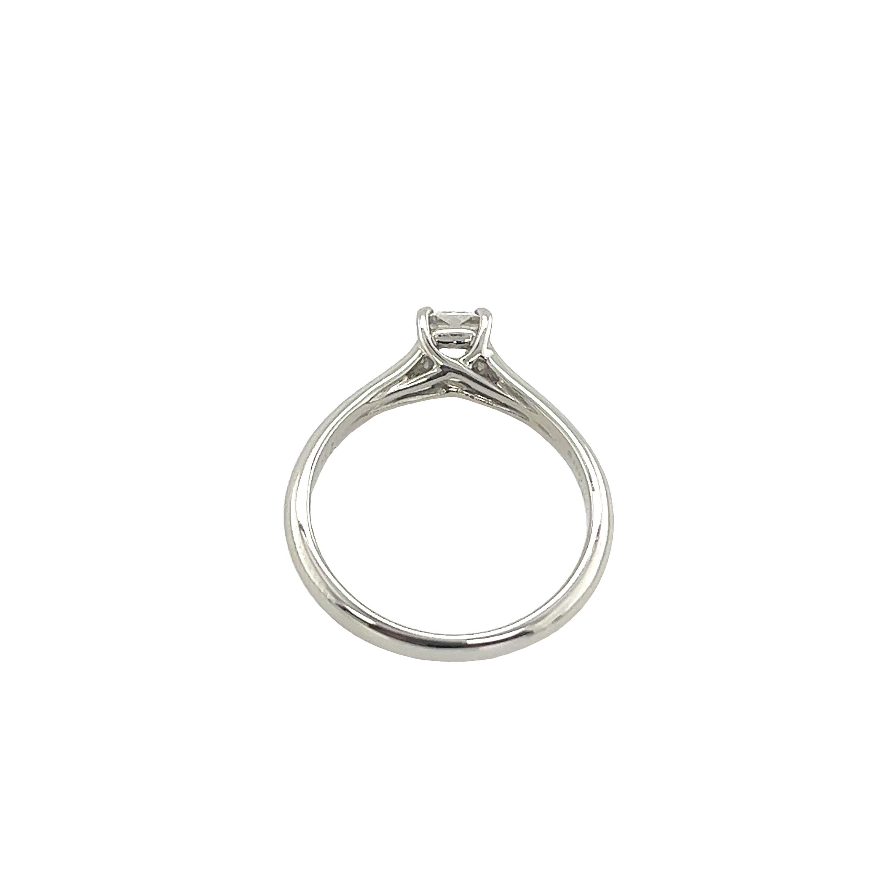 Tiffany & Co. 0.38ct F/VVSI cut cornered square diamond engagement ring  For Sale 1