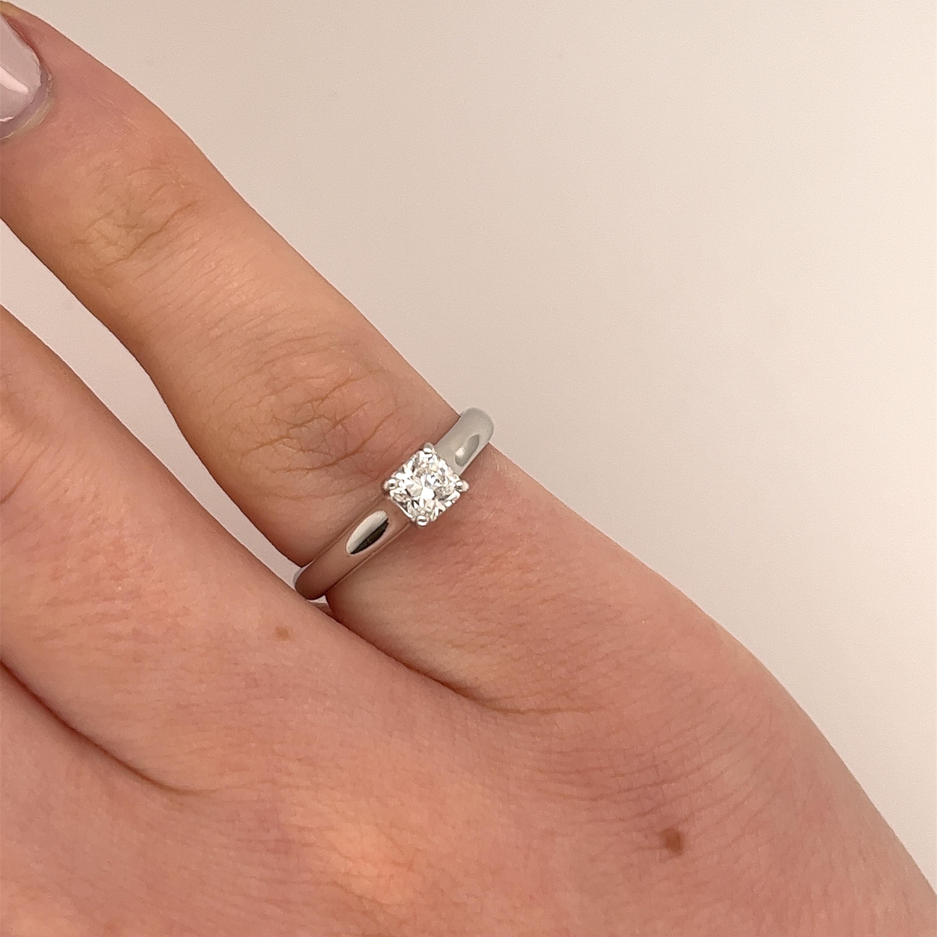Tiffany & Co. 0.38ct F/VVSI cut cornered square diamond engagement ring  For Sale 3