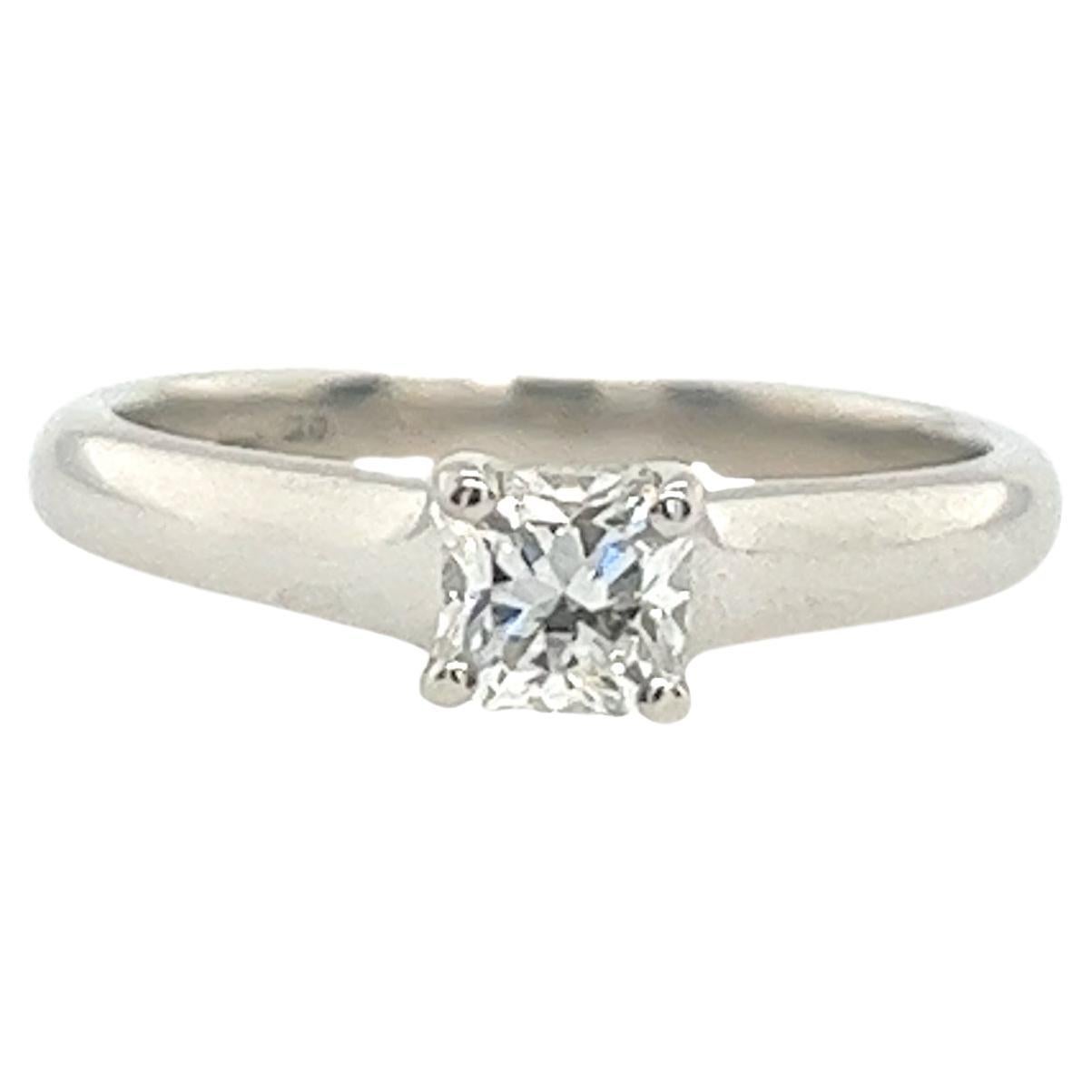 Tiffany & Co. 0.38ct F/VVSI cut cornered square diamond engagement ring  For Sale