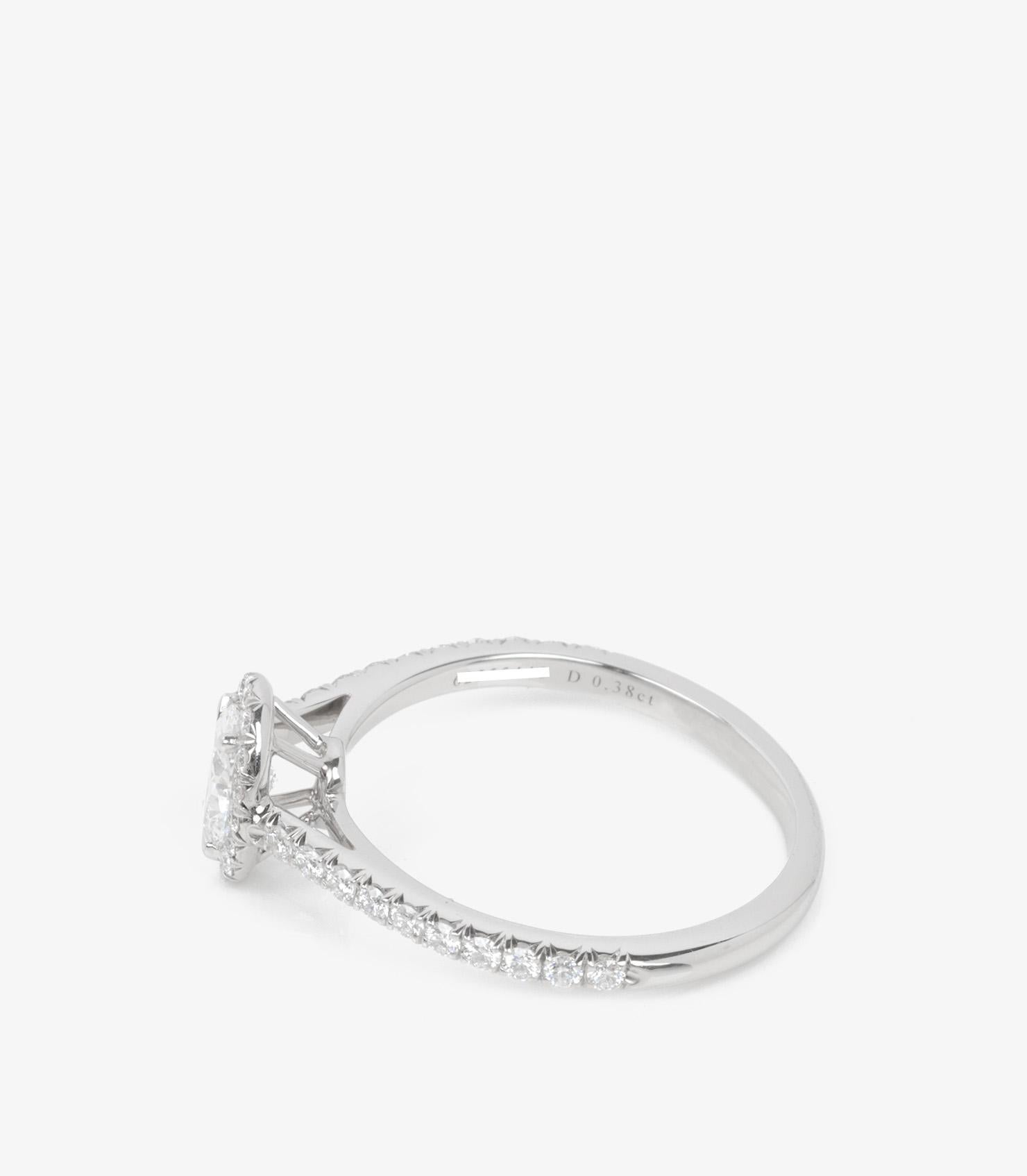 Women's or Men's Tiffany & Co. 0.38ct Oval Cut Diamond Platinum Soleste Ring For Sale
