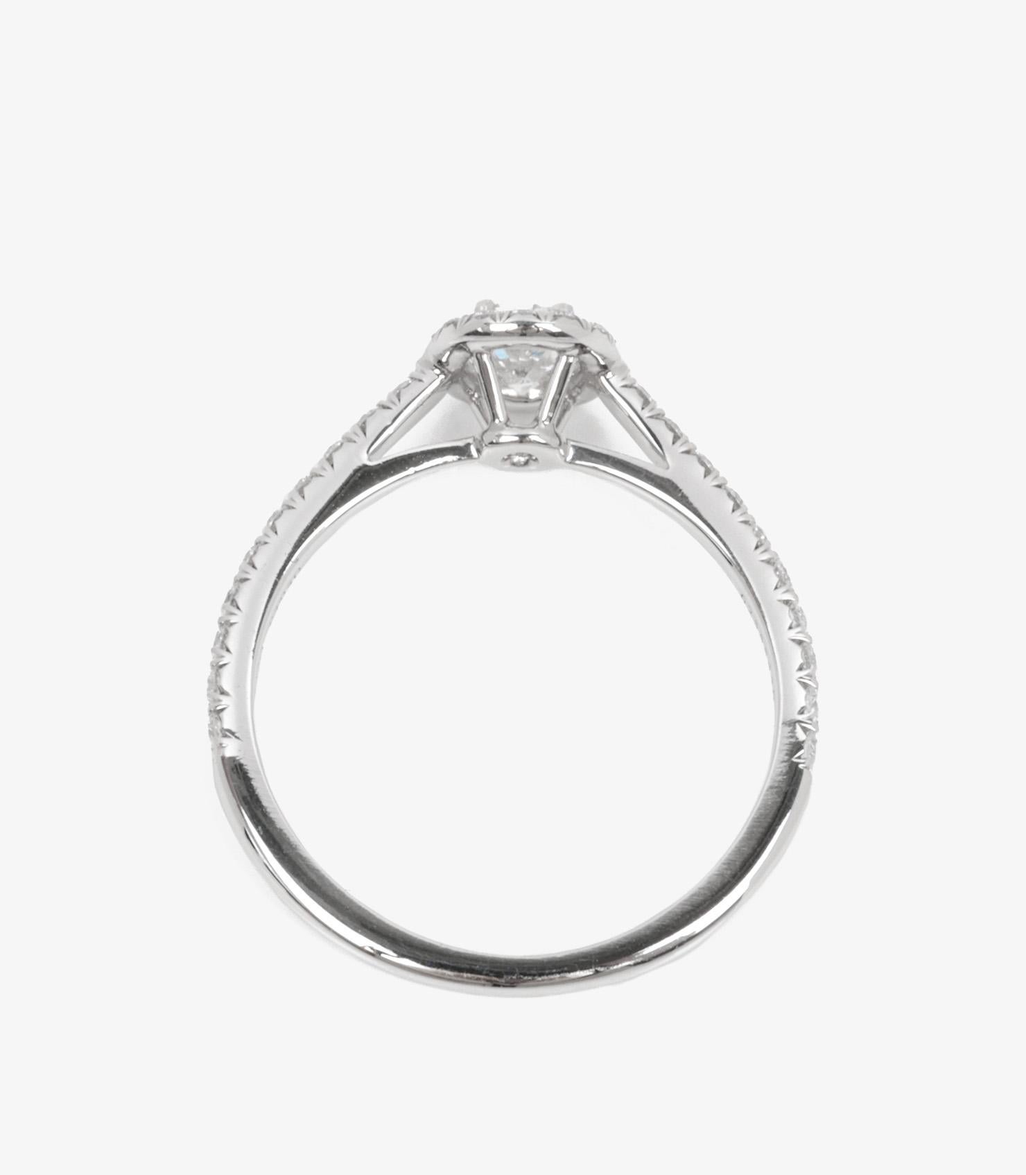 Tiffany & Co. 0.38ct Oval Cut Diamond Platinum Soleste Ring 2