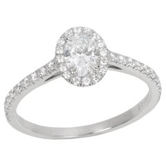 Used Tiffany & Co. 0.38ct Oval Cut Diamond Platinum Soleste Ring