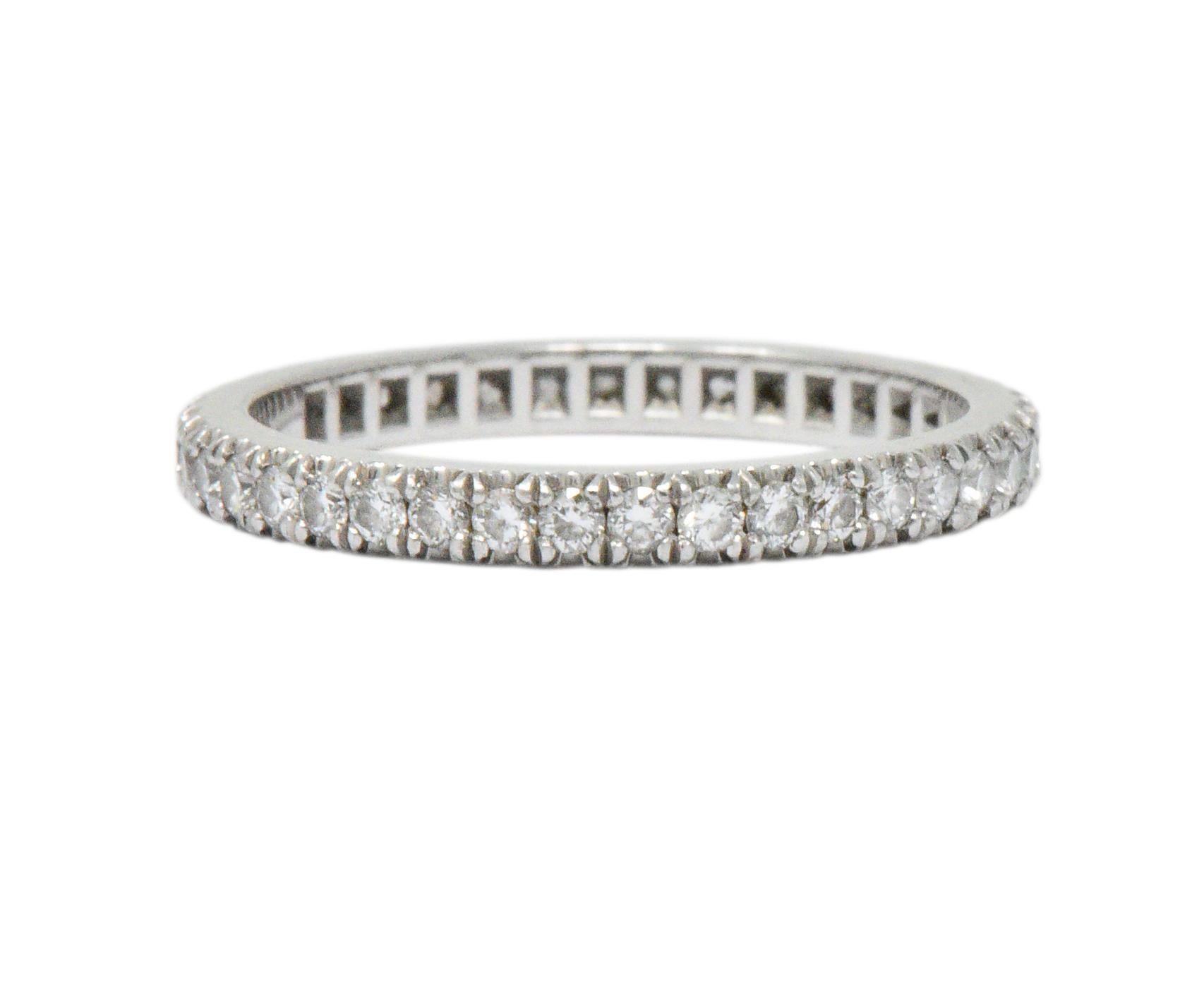 Round Cut Tiffany & Co. 0.40 Carat Diamond Platinum Eternity Band Ring