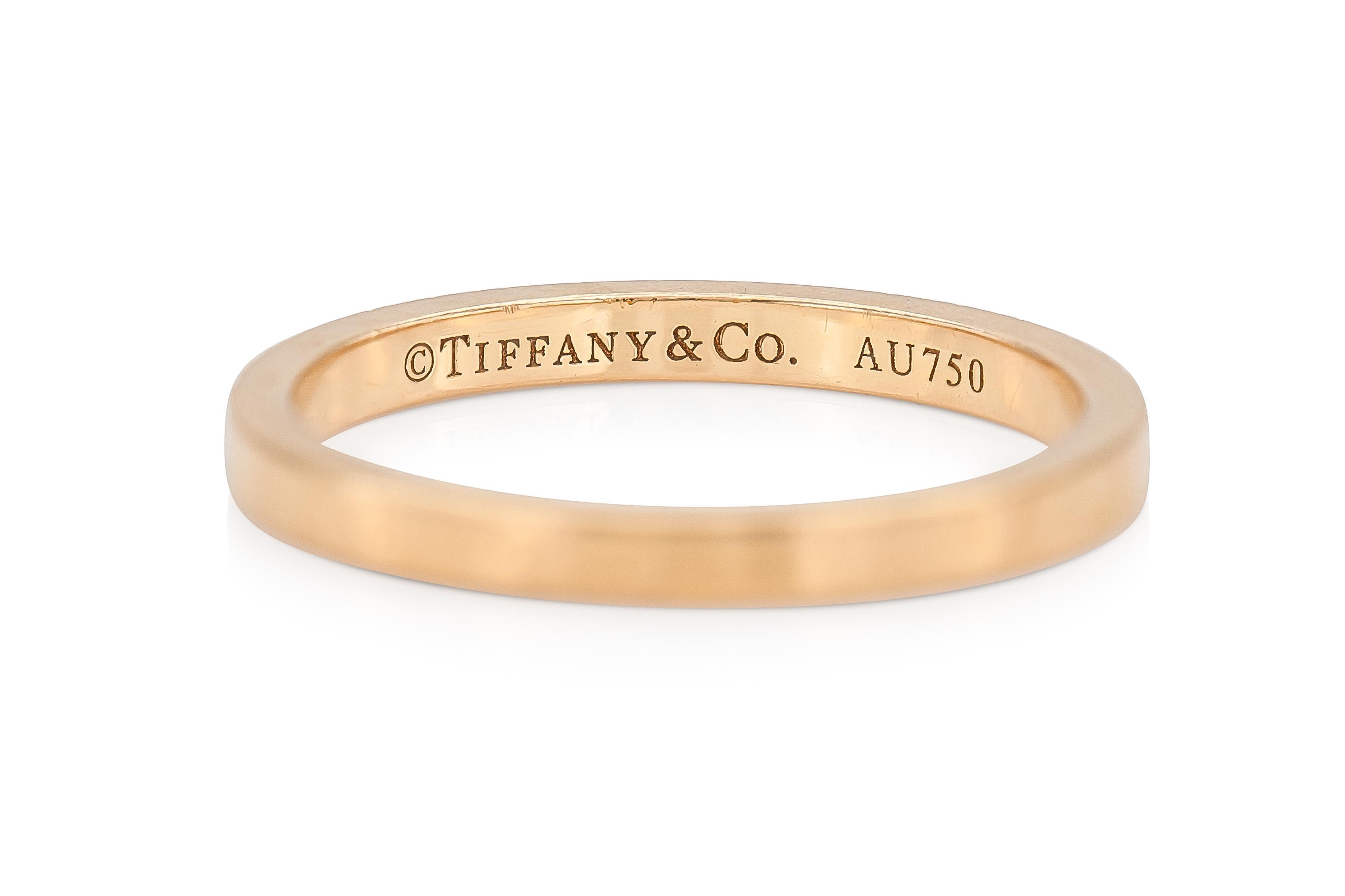 Tiffany & Co. 0,40 Karat Diamant-Hochzeitsring mit Rundschliff im Zustand „Gut“ im Angebot in New York, NY