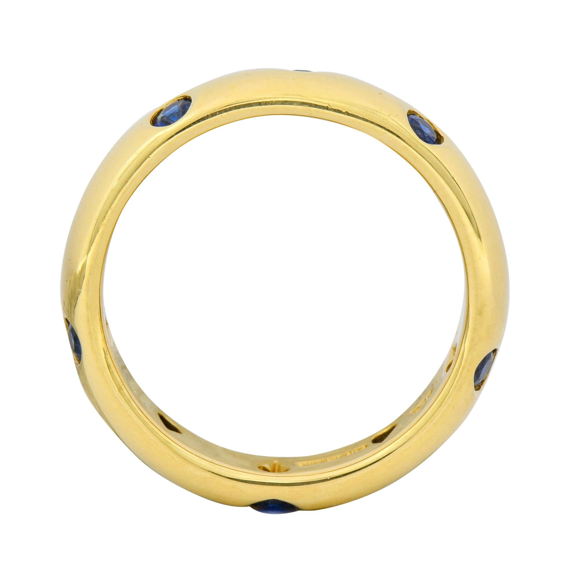 Brilliant Cut Tiffany & Co. 0.40 Carat Sapphire 18 Karat Gold Etoile Band Ring
