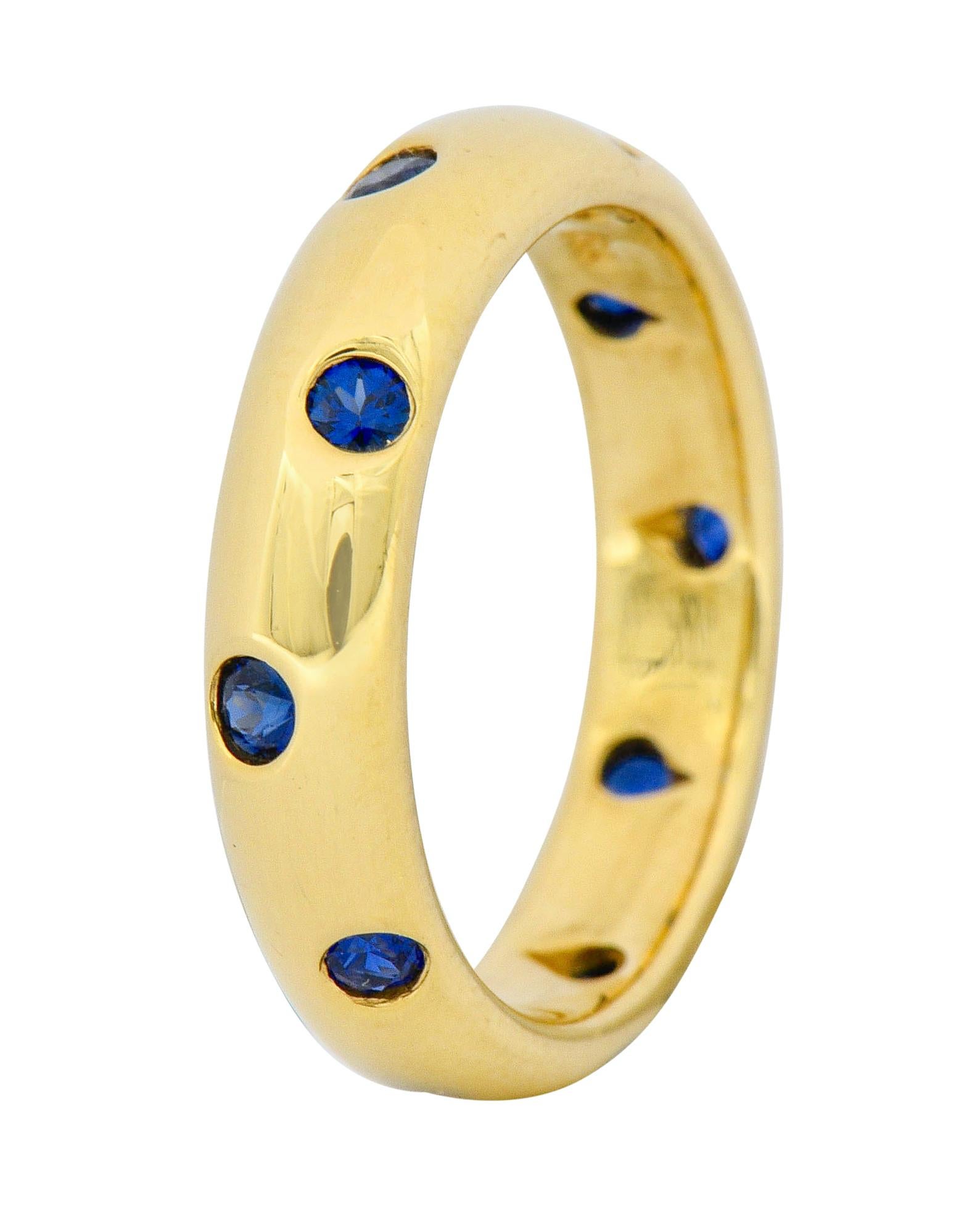 Tiffany & Co. 0.40 Carat Sapphire 18 Karat Gold Etoile Band Ring In Excellent Condition In Philadelphia, PA