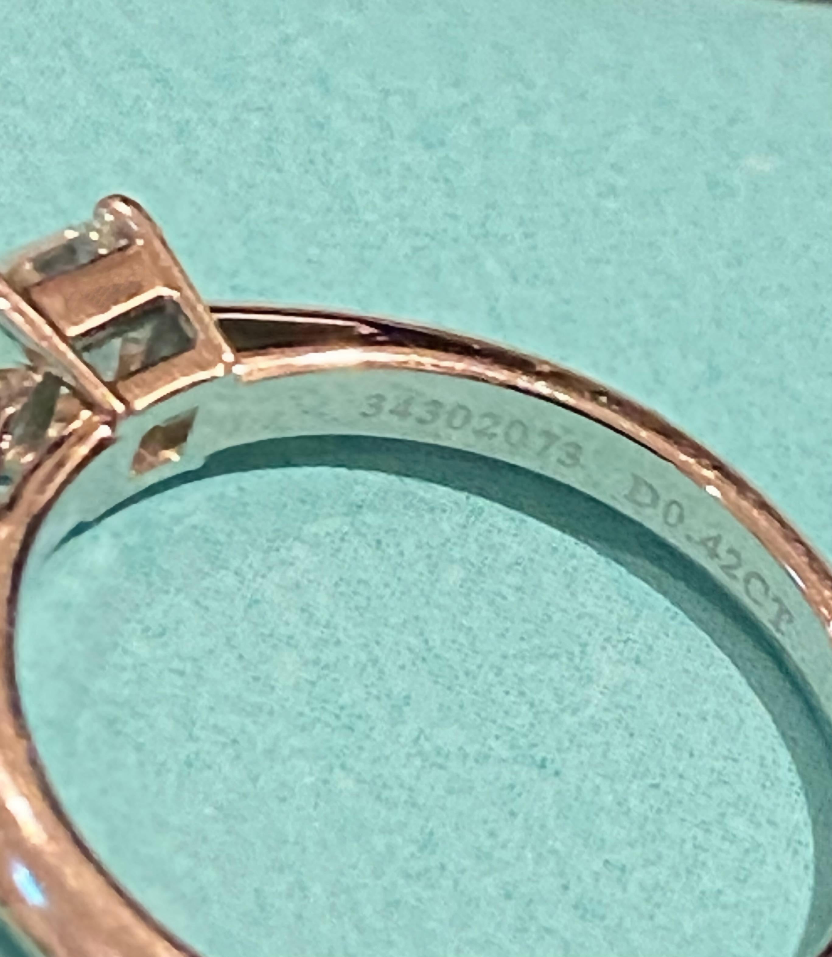 Tiffany & Co 0.42ct Lucida Diamond (G/IF) Solitaire 950 Platinum Engagement Ring In Excellent Condition For Sale In MELBOURNE, AU