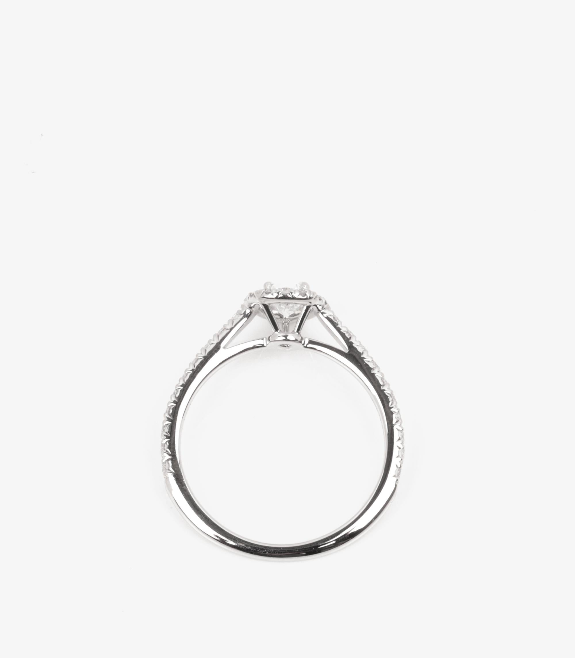 Tiffany & Co. 0.42ct Pear Cut Diamond Platinum Soleste Ring For Sale 2