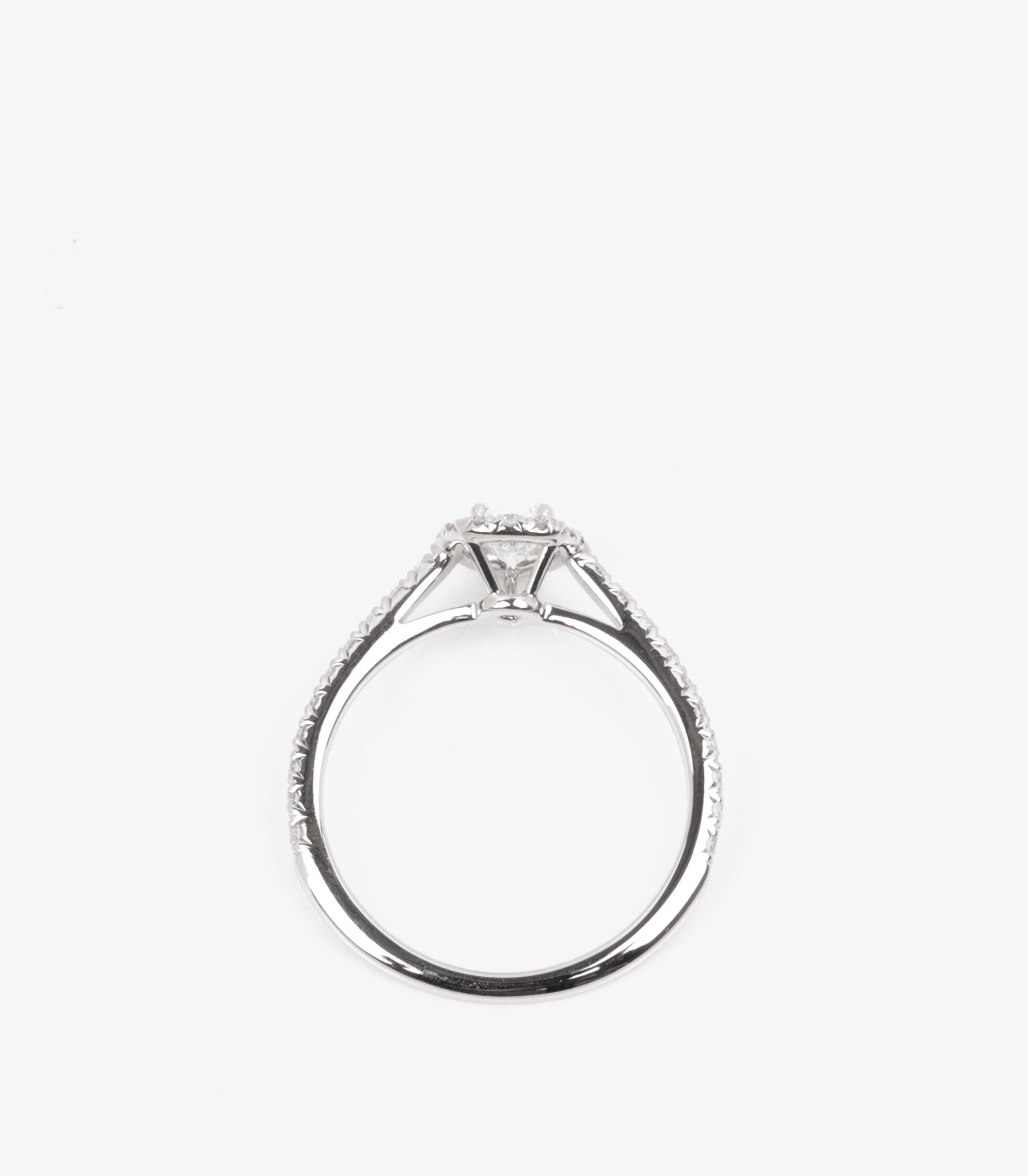 Tiffany & Co. 0.42ct Pear Cut Diamond Platinum Soleste Ring im Angebot 1