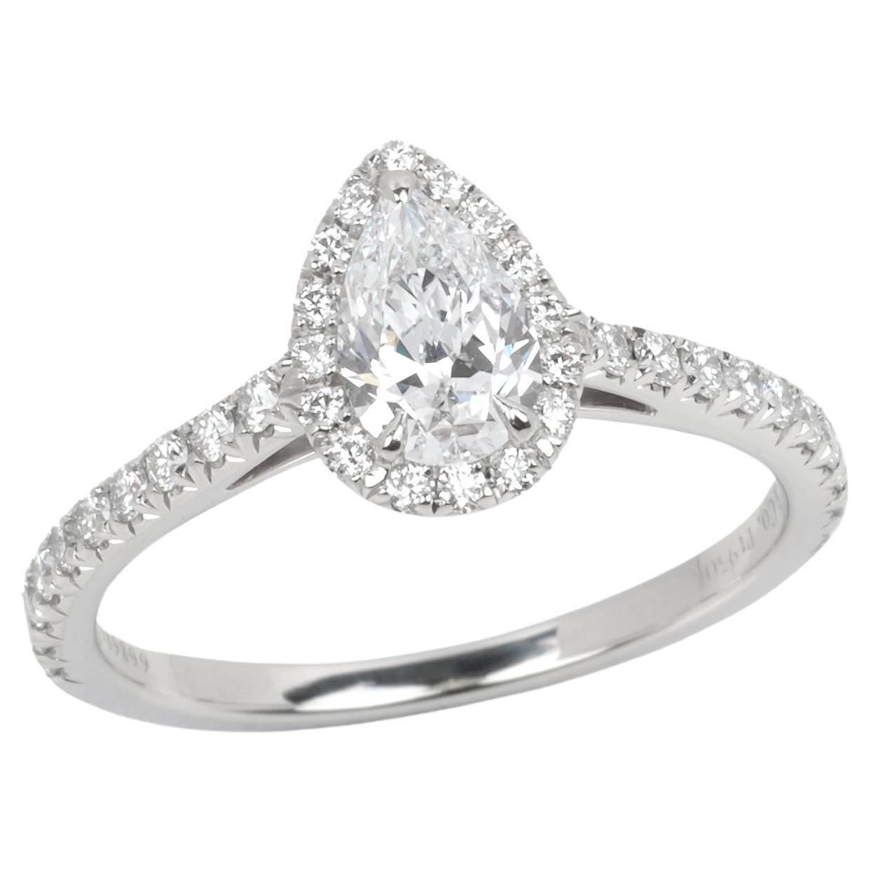 Tiffany & Co. 0,42ct Diamond Pear Cut Platinum Soleste Ring en vente