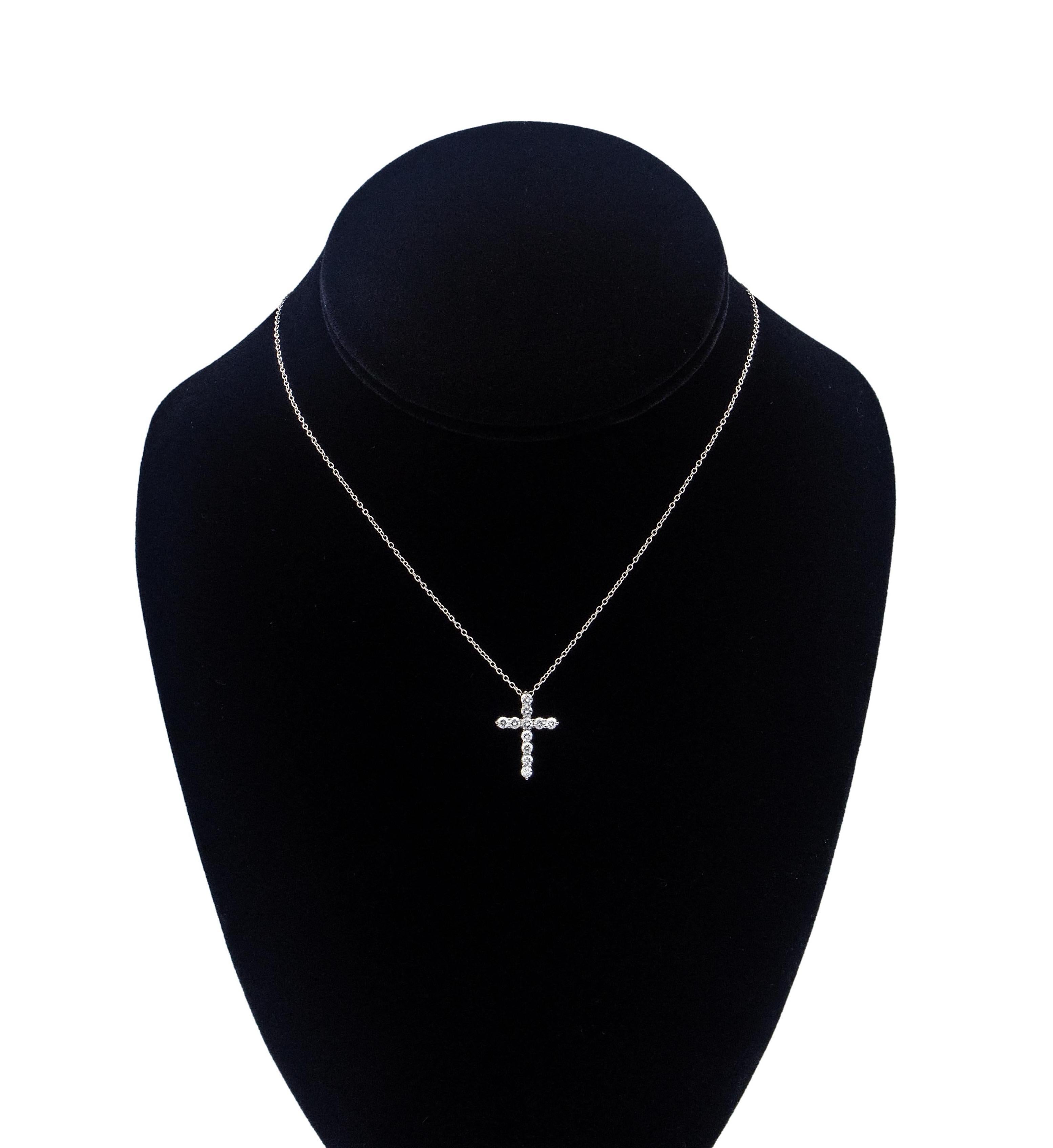 tiffany small diamond cross necklace