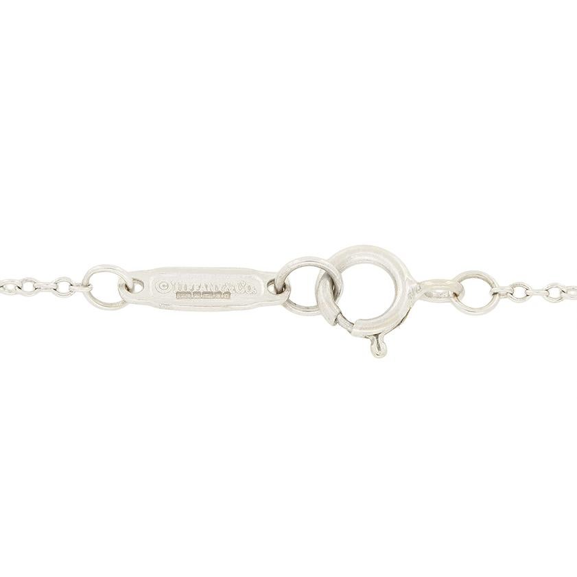Brilliant Cut Tiffany & Co. 0.43 Diamond 'Metro' Heart Necklace For Sale