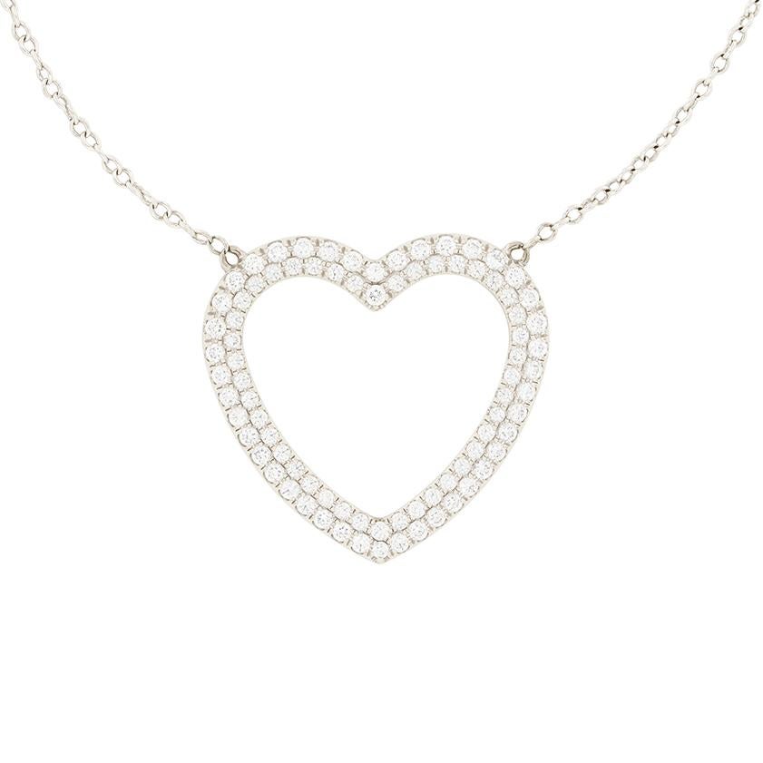 Women's Tiffany & Co. 0.43 Diamond 'Metro' Heart Necklace For Sale
