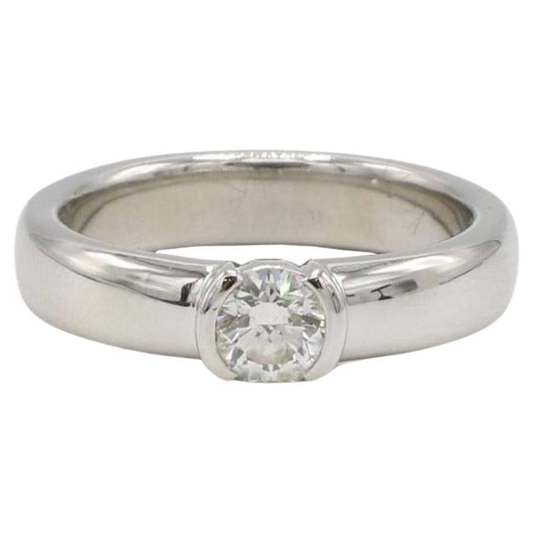 Tiffany & Co. 0.44 Carat H VS2 Platinum Round Natural Diamond Engagement Ring