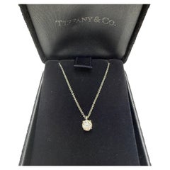 Tiffany & Co., 0.44 Carat Round Brilliant Cut Diamond Pendant Necklace, Platinum