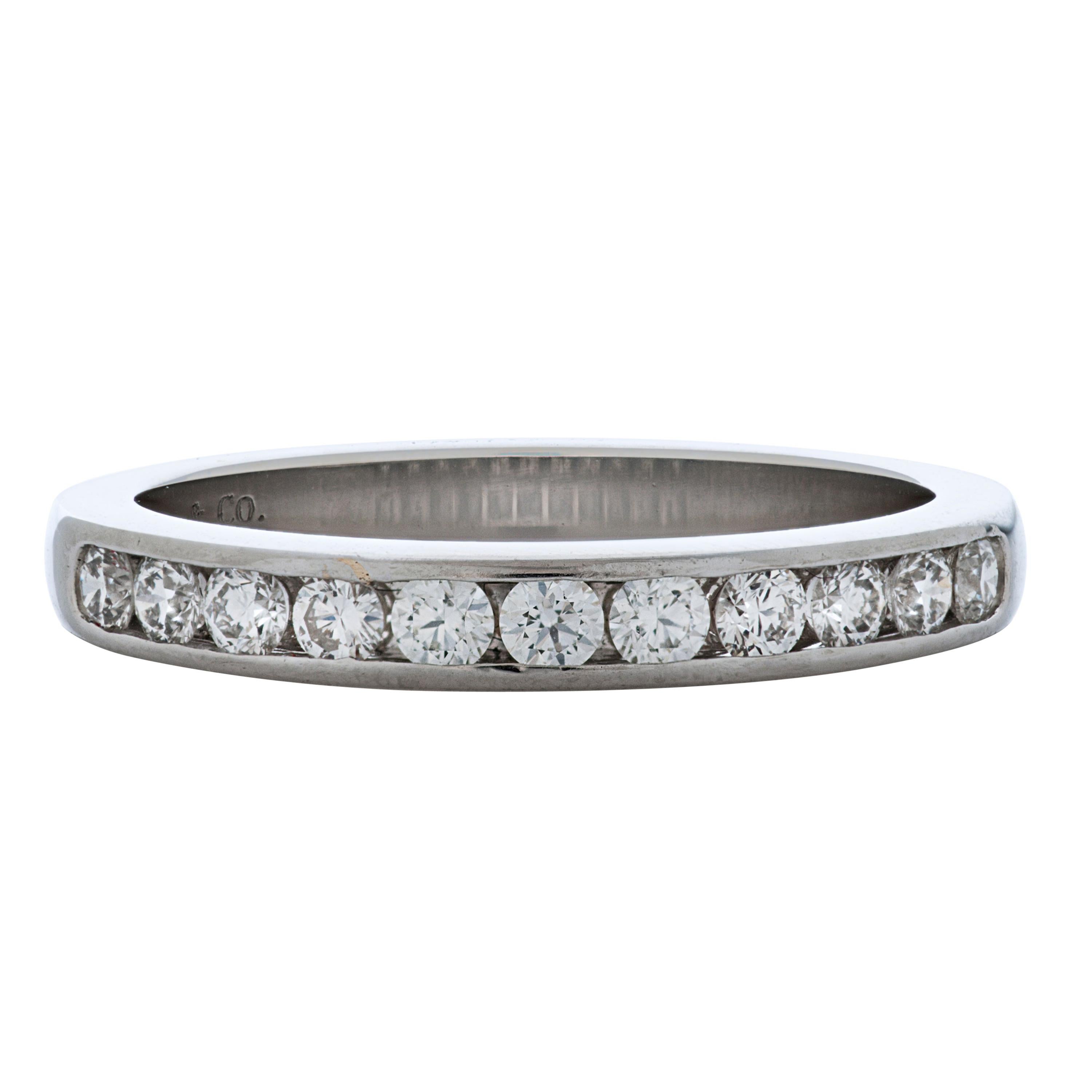Tiffany & Co. 0.44 Carat Round Diamond Channel Set Wedding Band in Platinum