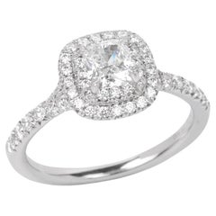 Tiffany & Co. 0.45ct Cushion Cut Diamond Platinum Soleste Ring
