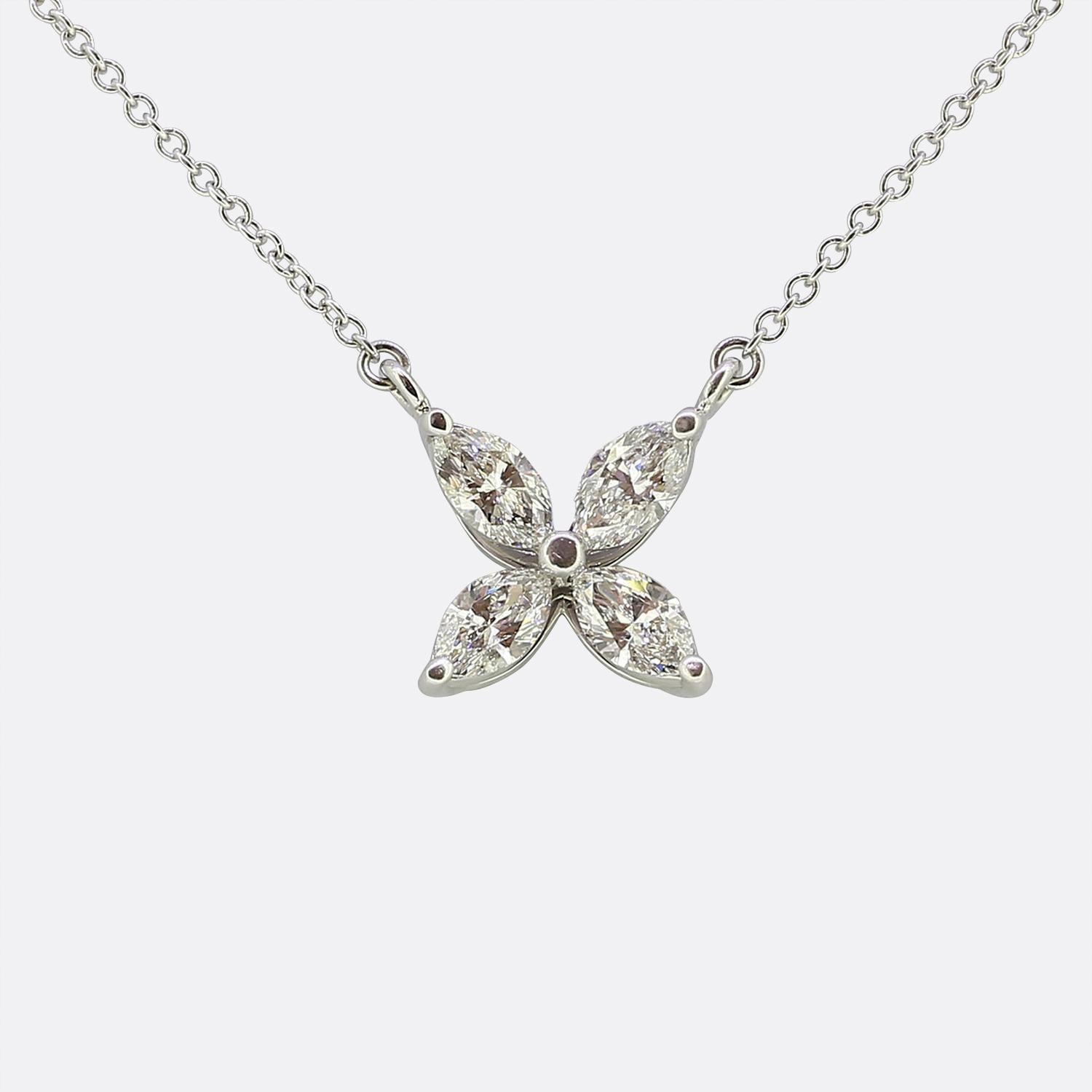 Tiffany & Co. 0.46 Carat Diamond Victoria Pendant Necklace In Good Condition For Sale In London, GB