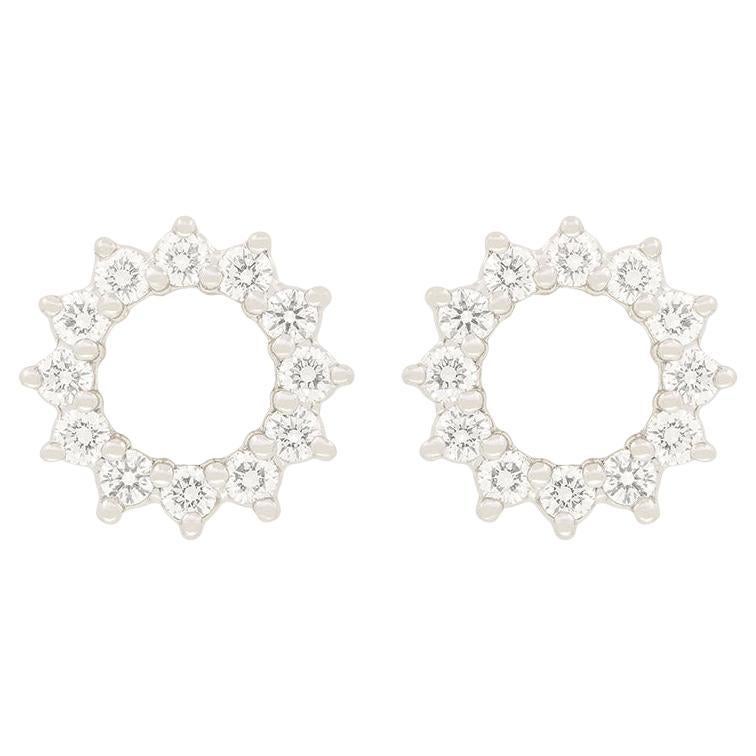 Tiffany & Co. 0.46ct Diamond Open Hoop Earrings