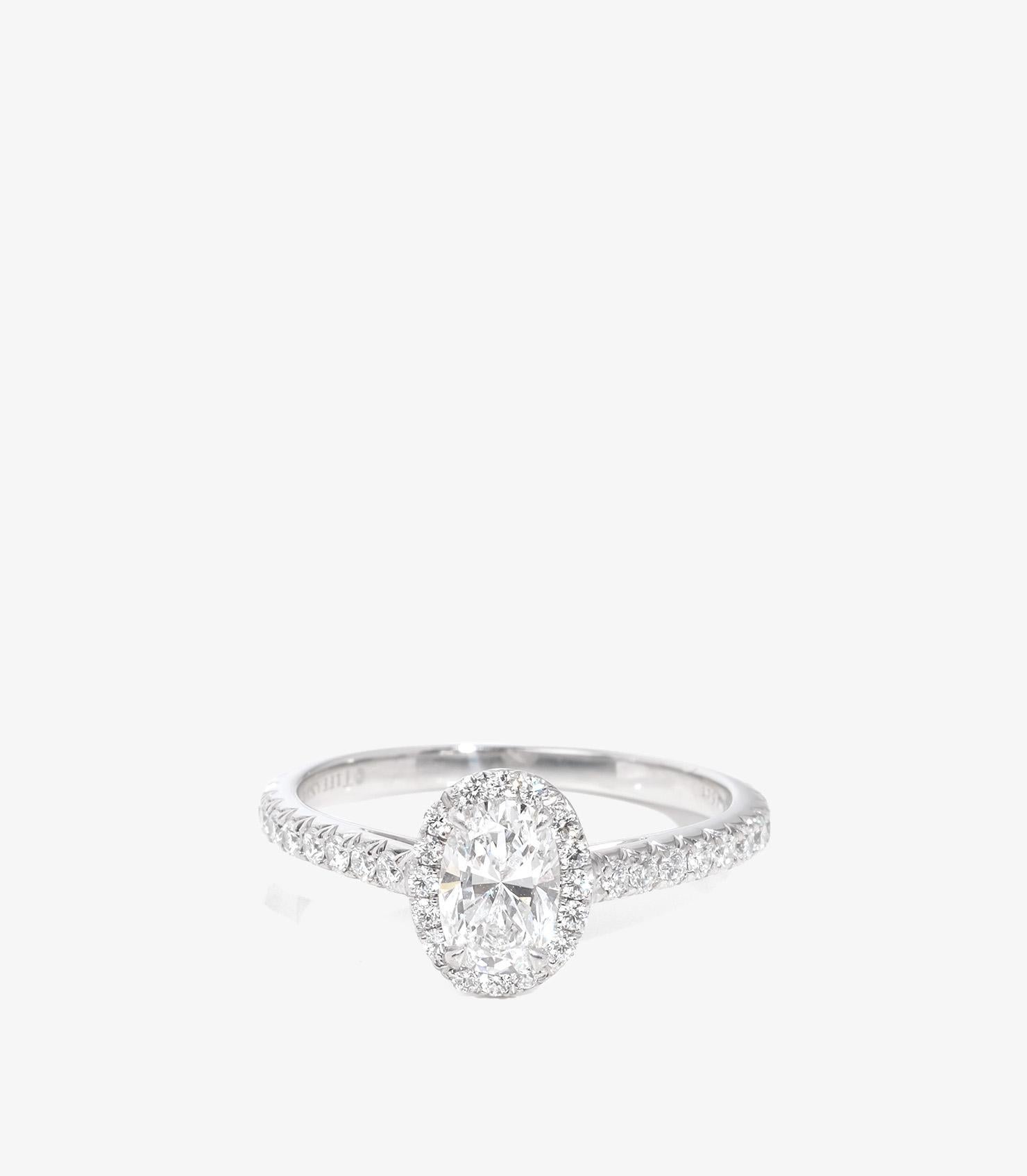 Tiffany & Co. 0.46ct Oval Cut Diamond Platinum Soleste Ring

Brand- Tiffany & Co.
Model- Soleste Ring
Product Type- Ring
Serial Number- 33******
Accompanied By- Tiffany & Co. Box, Certificate
Material(s)- Platinum
Gemstone- Diamond
Secondary