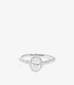 Tiffany & Co. 0.46ct Oval Cut Diamond Platinum Soleste Ring
