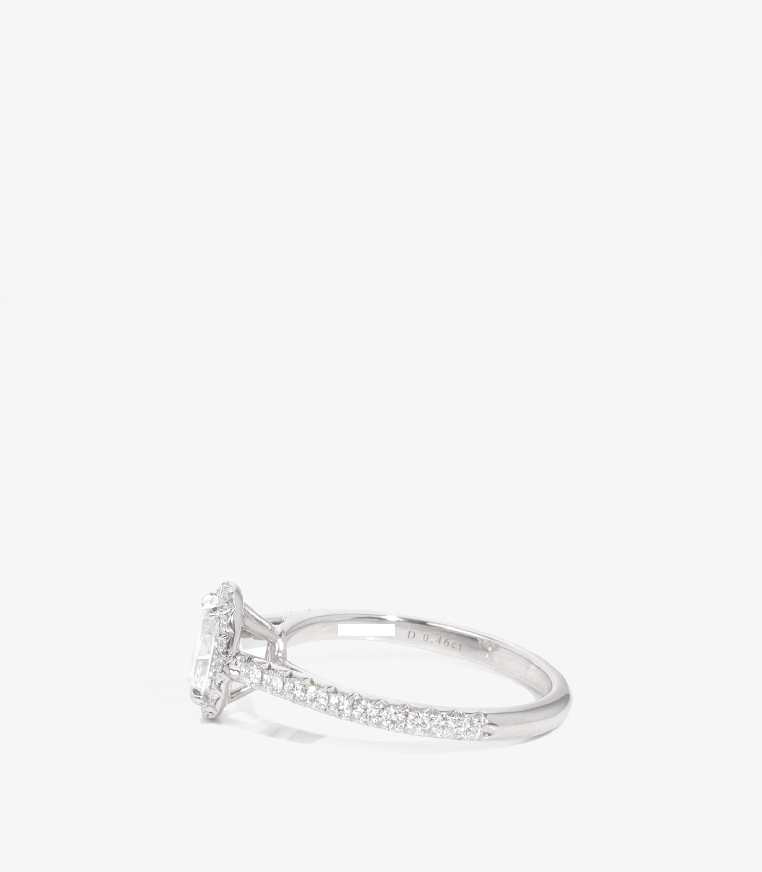 Taille ovale Tiffany & Co. 0.46ct Diamond Oval Cut Platinum Soleste Ring en vente