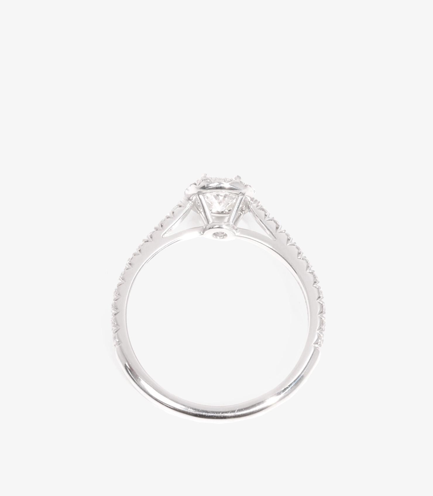 Tiffany & Co. 0.46ct Oval Cut Diamond Platinum Soleste Ring For Sale 2