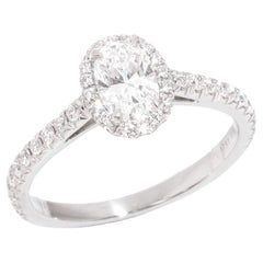 Tiffany & Co. 0.46ct Oval Cut Diamond Platinum Soleste Ring