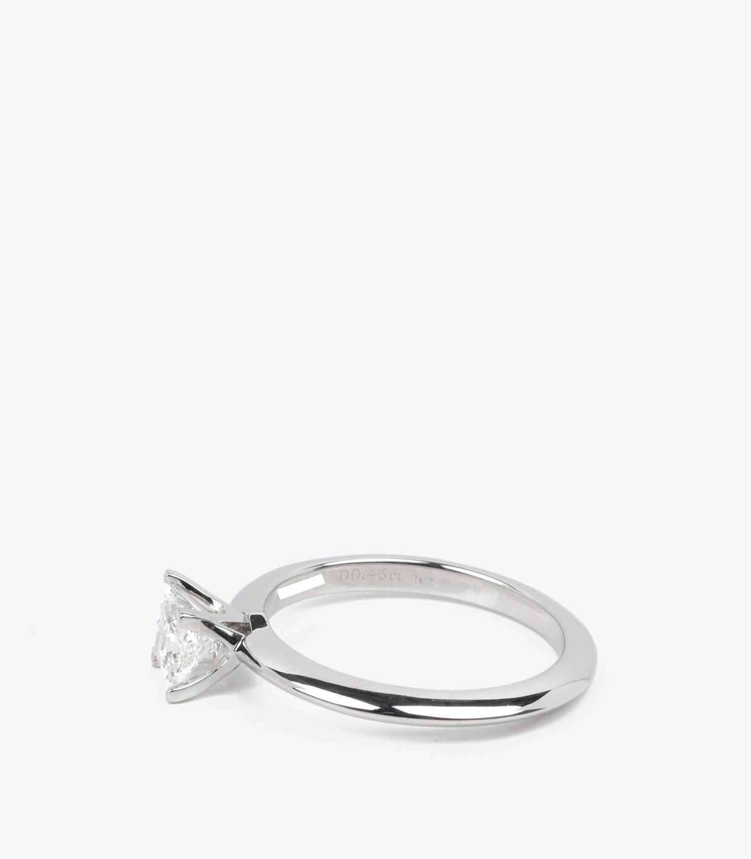 Women's Tiffany & Co. 0.46ct Princess Cut Diamond Platinum Ring For Sale