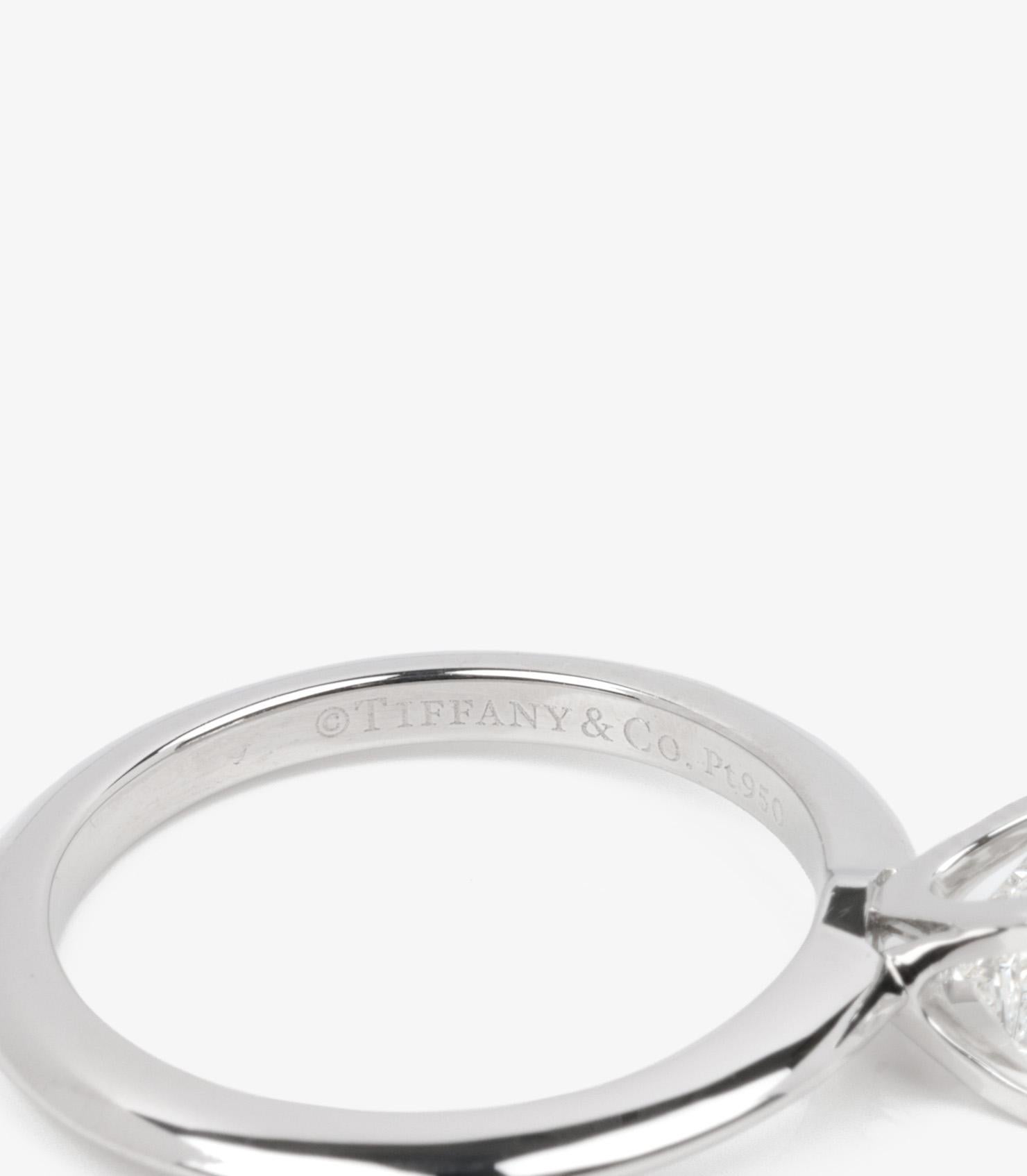 Tiffany & Co. 0.46ct Princess Cut Diamond Platinum Ring For Sale 1