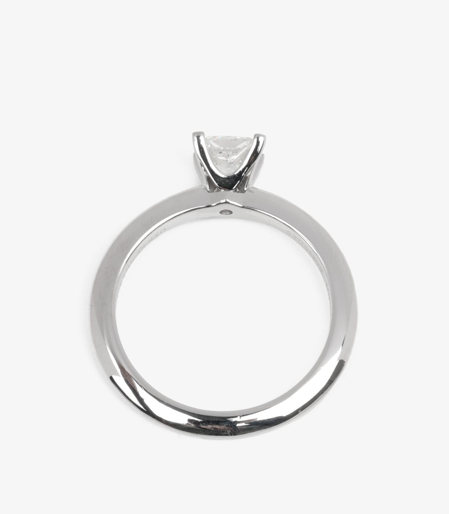 Tiffany & Co. 0.46ct Princess Cut Diamond Platinum Ring For Sale 2