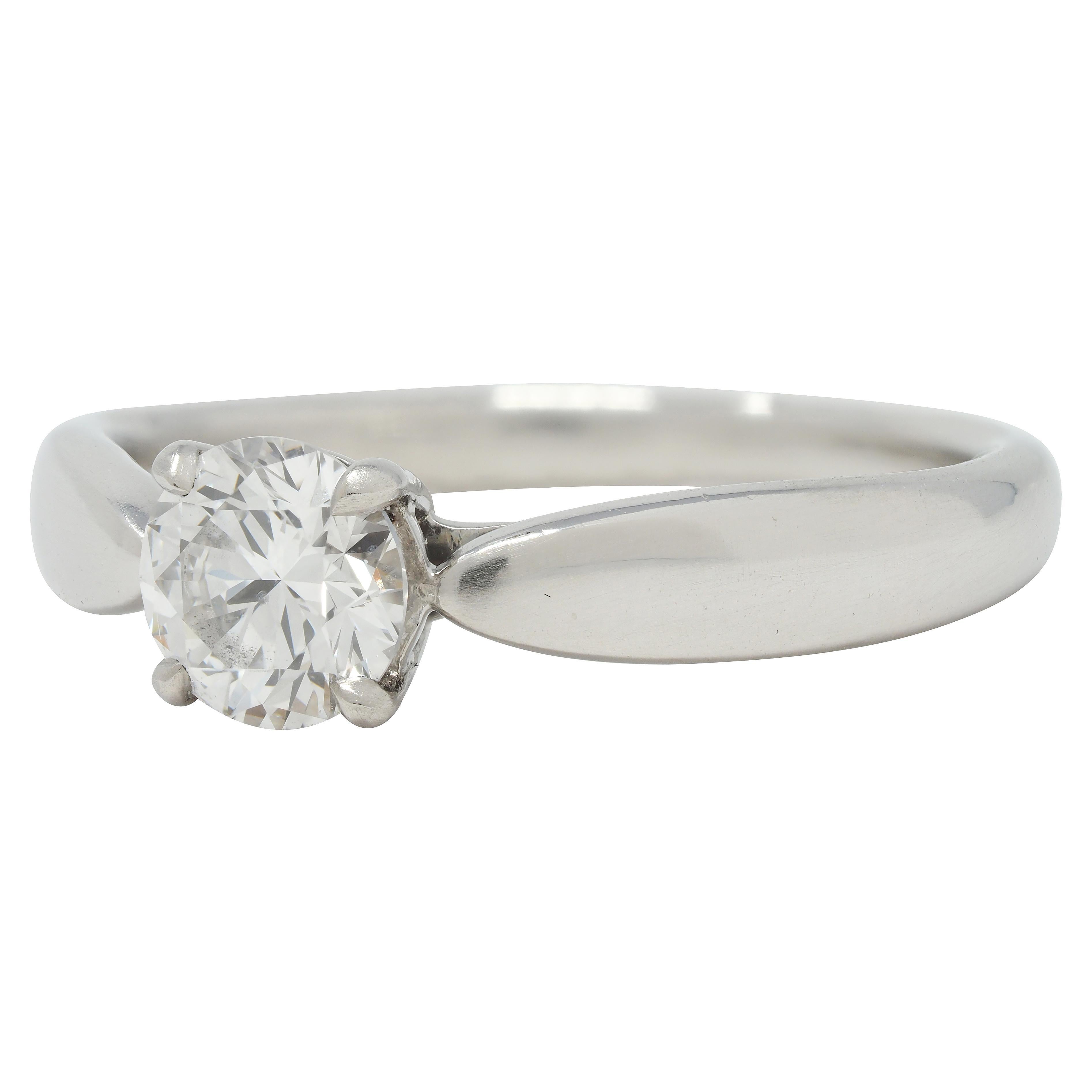 Tiffany & Co, bague de fiançailles solitaire Harmony en platine avec diamants 0,48 carat certifiés GIA en vente 1