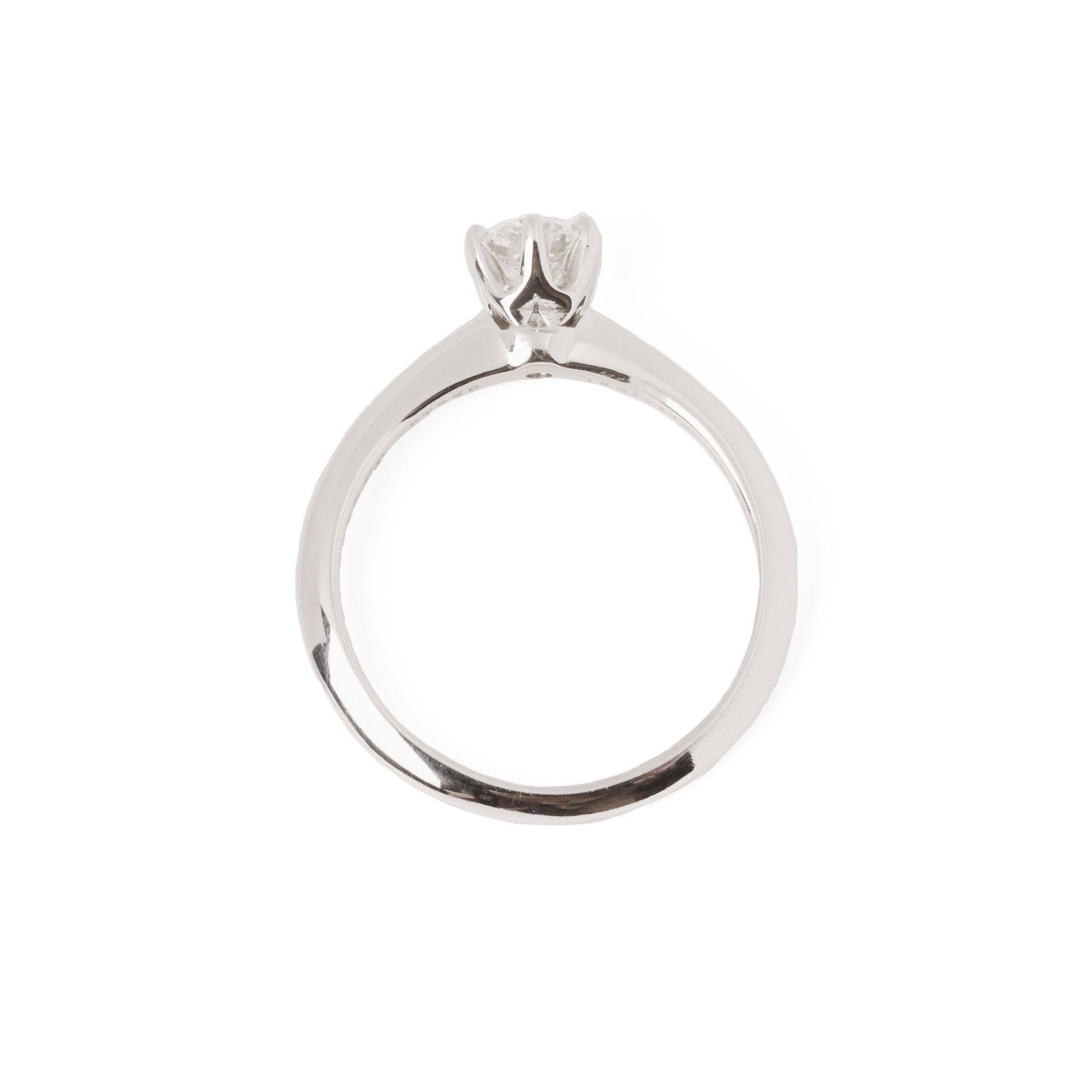 Women's Tiffany & Co 0.48ct Diamond Solitaire Ring  For Sale
