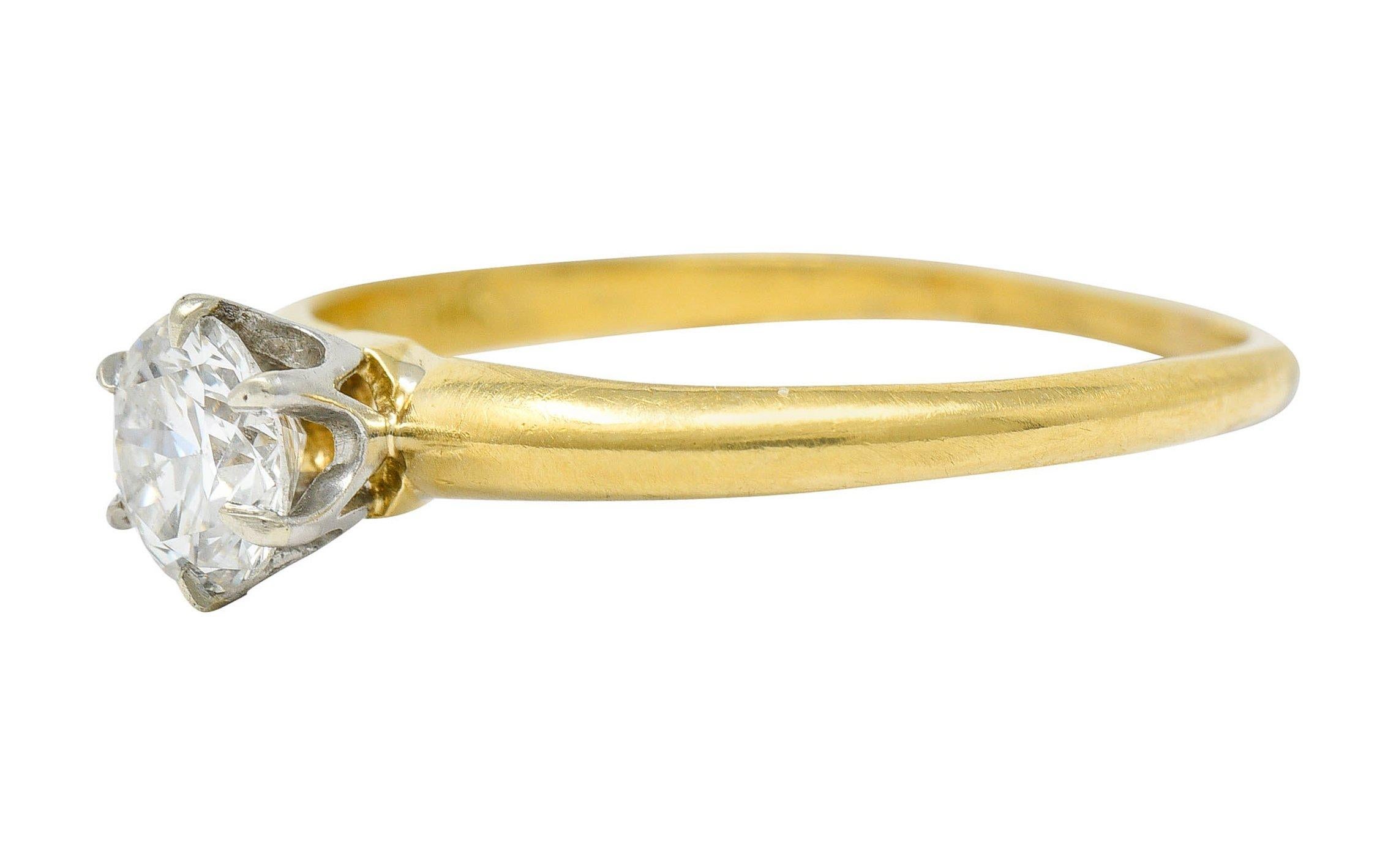 Retro Tiffany & Co. 0.50 Carat Diamond 18 Karat Gold Solitaire Engagement Ring