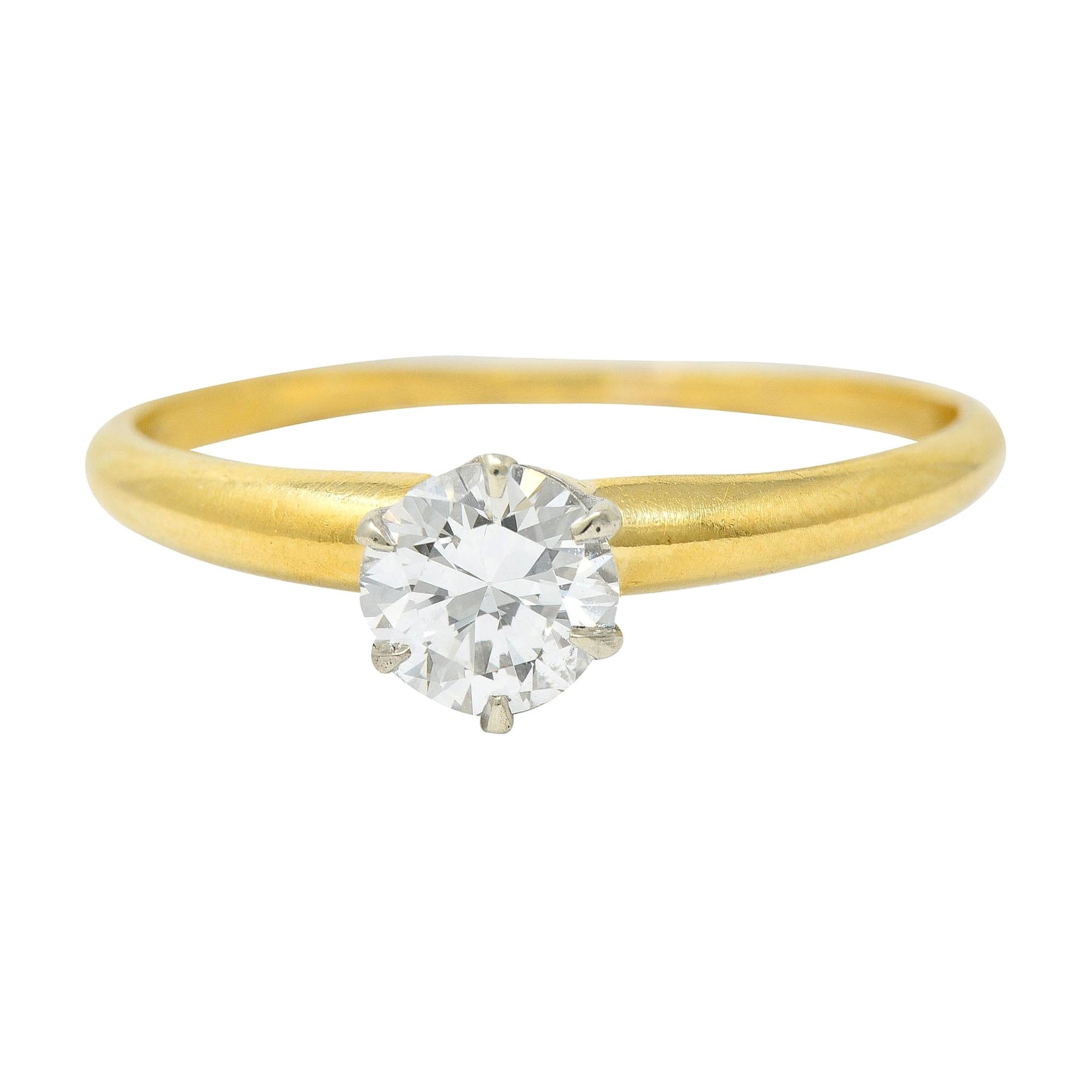 Tiffany and Co. 0.50 Carat Diamond 18 Karat Gold Solitaire Engagement Ring  at 1stDibs