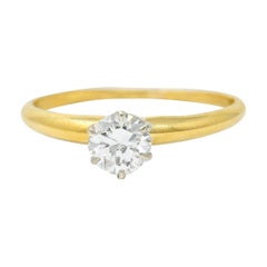 Vintage Tiffany & Co. 0.50 Carat Diamond 18 Karat Gold Solitaire Engagement Ring