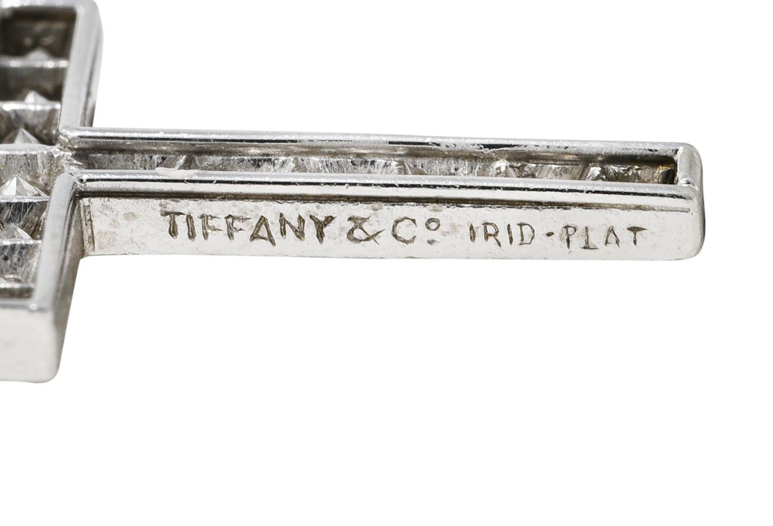 Tiffany & Co. 0.50 Carat Diamond Platinum Unisex Cross Pendant Circa 1950 2