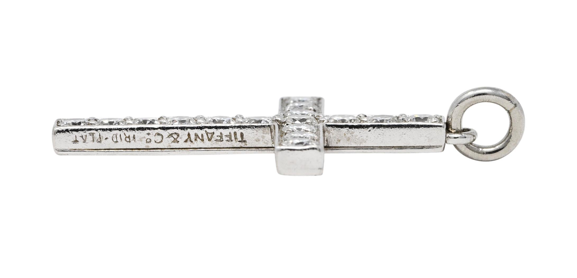 Tiffany & Co. 0.50 Carat Diamond Platinum Unisex Cross Pendant Circa 1950 4