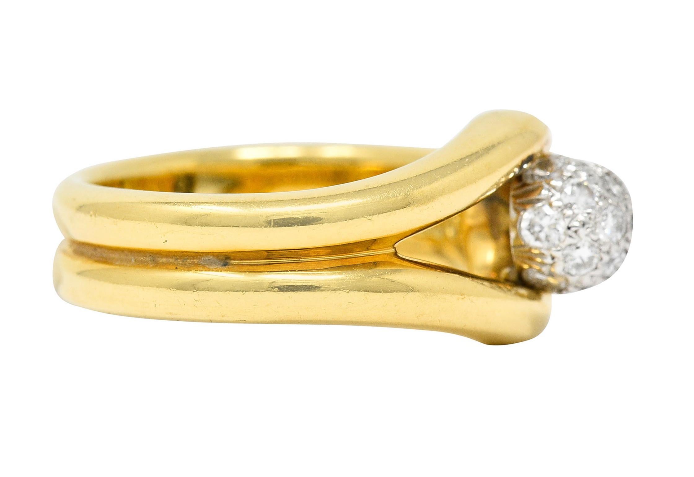 Tiffany & Co. 0::50 Karat Pave Diamant Platin 18 Karat Gold Knot Ring (Zeitgenössisch)