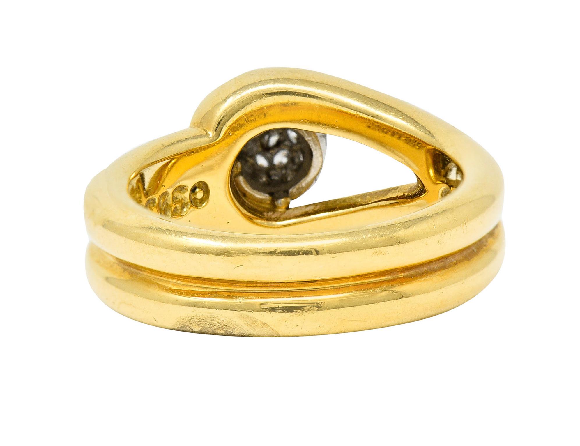 Tiffany & Co. 0::50 Karat Pave Diamant Platin 18 Karat Gold Knot Ring (Brillantschliff)
