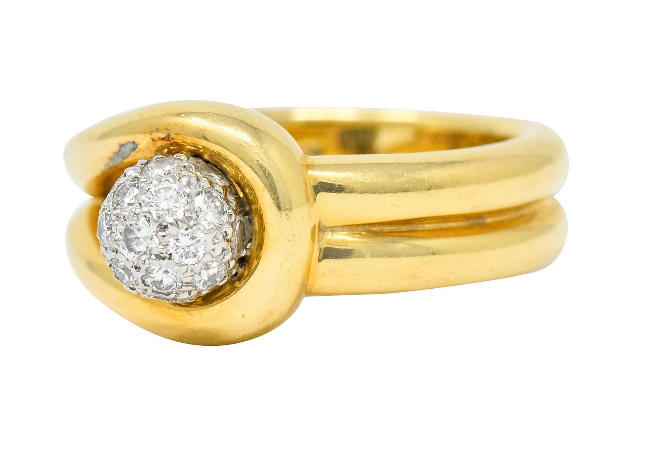 Tiffany & Co. 0::50 Karat Pave Diamant Platin 18 Karat Gold Knot Ring für Damen oder Herren