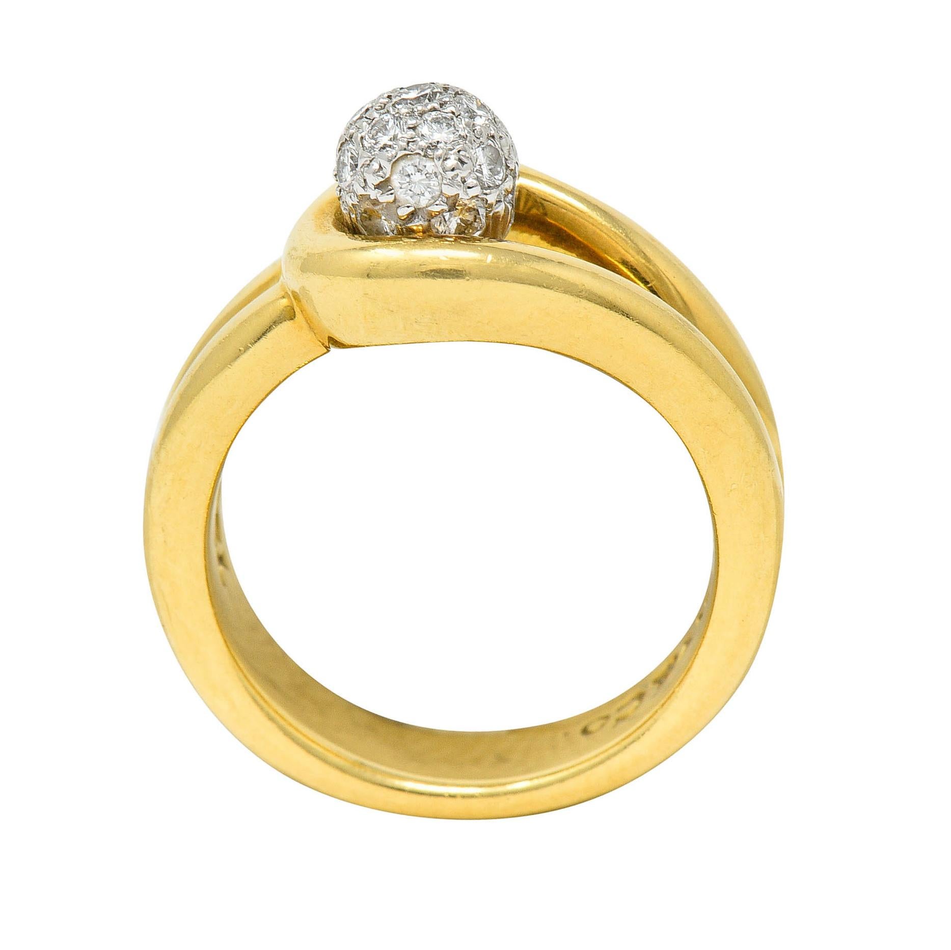 Tiffany & Co. 0::50 Karat Pave Diamant Platin 18 Karat Gold Knot Ring 3