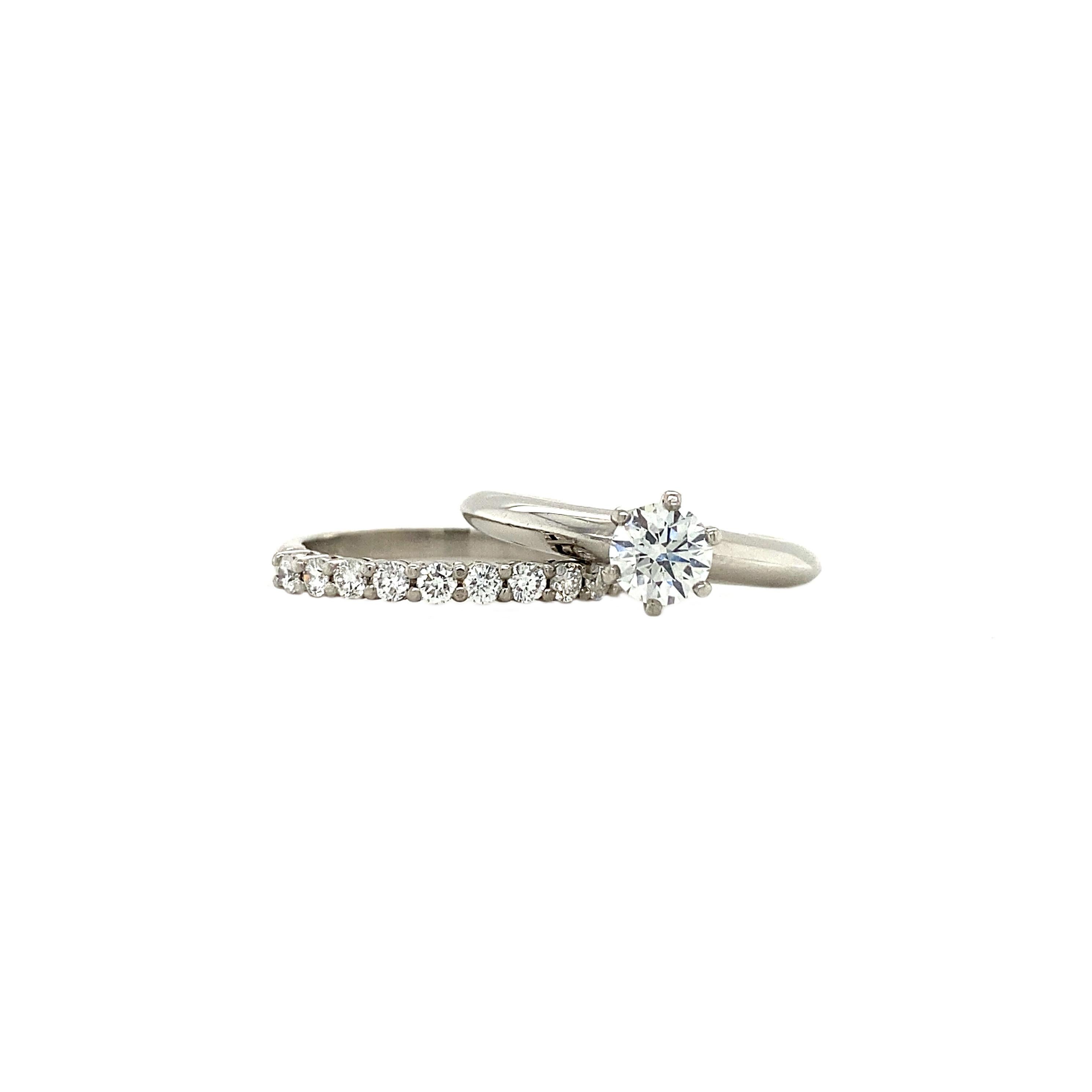 Tiffany & Co 0.50 Carat Platinum Engagement Rings  For Sale