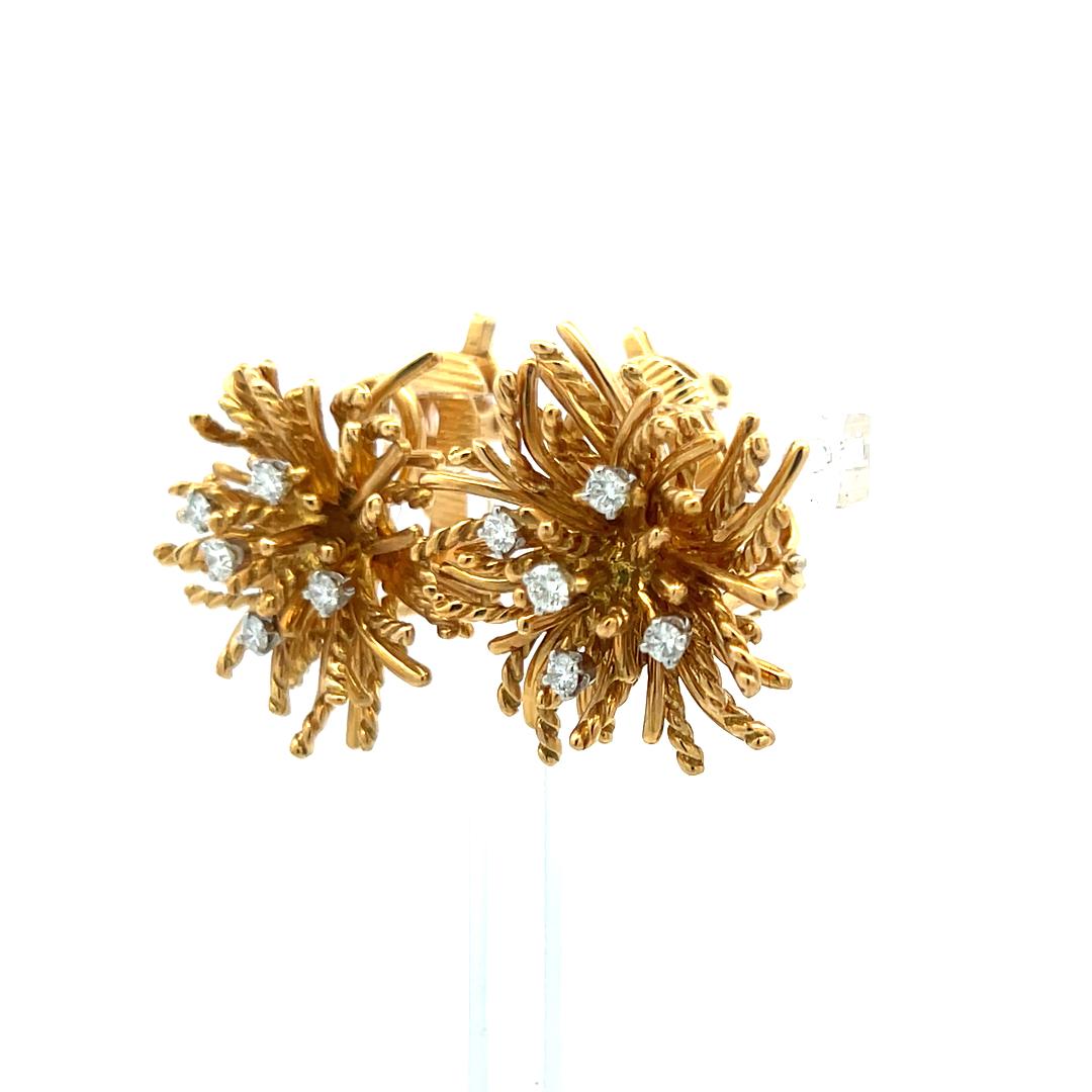 Boucles d'oreilles à pince en or jaune 18 carats de Tiffany & Co 0,50 carat de diamant rond en vente 1