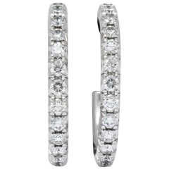 Tiffany & Co. 0.50 Carat Diamond 18 White Gold Hoop Earrings