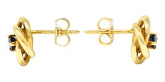 Tiffany & Co. 0.50 Sapphire 18 Karat Gold Vintage Tiffany Knot Stud Earrings