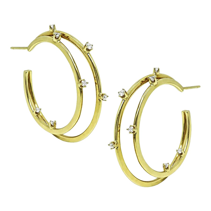 Orecchini in oro con diamanti da 0,50 carati di Tiffany & Co. in vendita