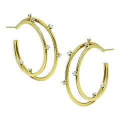 Tiffany & Co 0.50ct Diamond Gold Earrings