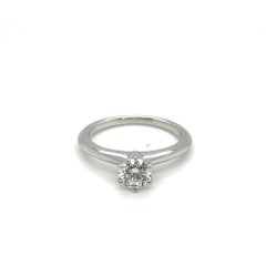 Tiffany & Co. 0.52 Carats Six Prong Round Cut Diamond Platinum Engagement Ring