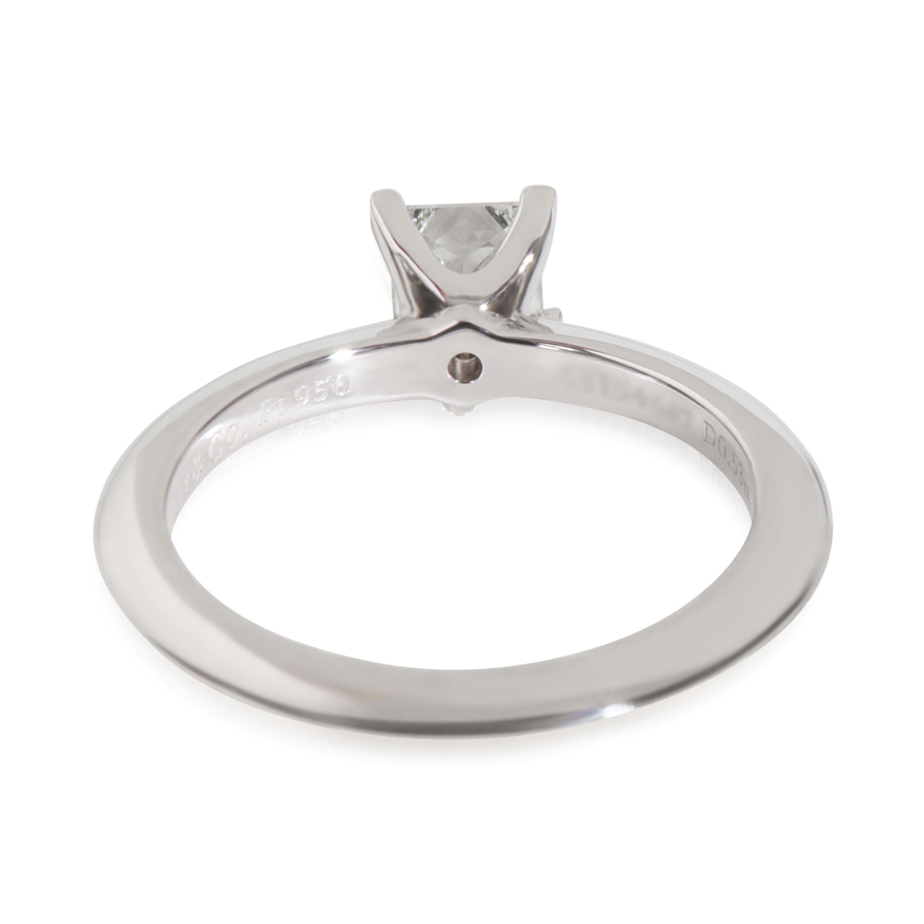 Taille princesse Bague de fiançailles Tiffany & Co. 0,53 ct Princesse Diamant en vente